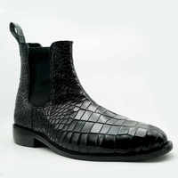 Bottes pour hommes faites à la main en cuir de style alligator, chaussures décontractées tendance en cuir véritable, semelle Oxford durable pour hommes