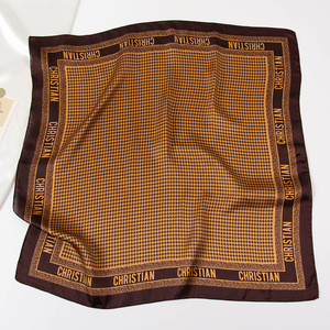 Bufanda de seda con estampado Floral de último diseñador de lujo para mujer, bufanda de seda cuadrada, pañuelo multifunción para la cabeza - Product Image 5