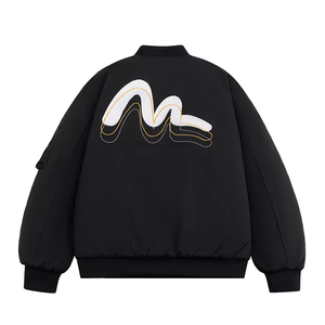 Blouson Aviateur Homme Hiver Tendance Brodé Respirant Résistant Coupe-Vent Fermeture Éclair Décontracté Long - Product Image 2