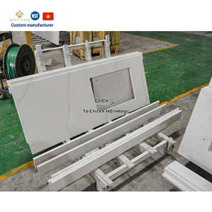 Nhiều chống vi khuẩn khu dân cư dự án biệt thự calacatta nhân tạo đá thạch anh một mảnh phòng tắm Countertop quá khổ - Product Image 6