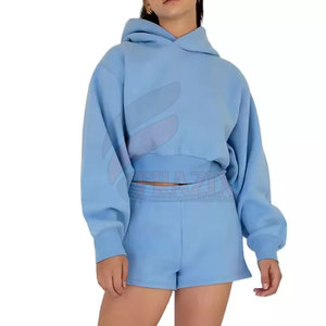 Conjunto de Sudadera con Capucha y Pantalones Cortos para Mujer, Estilo Deportivo a la Moda, Conjunto de Sudadera con Capucha y Pantalones Cortos para Mujer, Atuendo Informal de Verano - Product Image 2