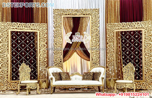 Stylish Backdrop <b>Frames</b> for Reception Ceremony Elegant <b>Wedding</b> Stage Backdrop Panels Designer Golden Backdrop <b>Frames</b> for <b>Wedding</b> - Product Image 4