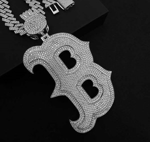 Pendentifs personnalisables en strass de cristal, bijoux fins, breloques personnalisées, plaqué argent, style hip-hop, certifiés IGI, pour hommes - Product Image 3