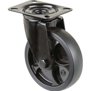 Rueda Giratoria para Muebles de 125 mm, Capacidad de Carga de 120 kg, Placa de Goma L104x80 mm, Negra, 1 Pieza, BS ROLLEN - Product Image 3