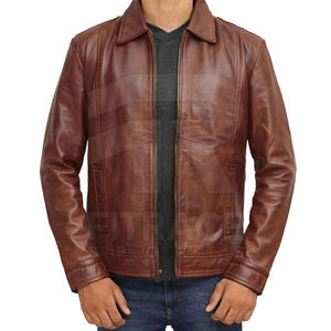 Chaqueta de piloto de vuelo para hombre, chaqueta de piel de oveja, chaqueta de cuero genuino para hombre - Product Image 2
