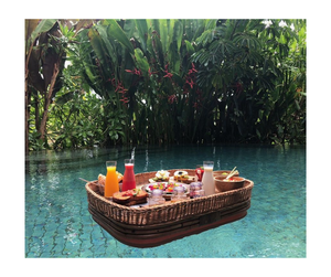 ตะกร้าหวายลอยน้ำสำหรับใส่อาหารเช้าแบบแฮนด์เมดตะกร้าหวายกลางแจ้งสำหรับเสิร์ฟสระว่ายน้ำตะกร้าใส่อาหารเช้าแบบลอยน้ำได้สำหรับรีสอร์ทวิลล่า - Product Image 2