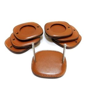 ถาดรองแก้วหนังสำหรับสำนักงานและที่รองแก้วกาแฟกล่องทรงกลมทำจากอินเดีย - Product Image 4
