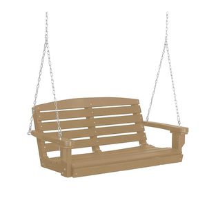 Premium grade porch <b>swing</b> made of polished <b>wood</b> with strong hanging support and vintage country style appeal - Product Image 3