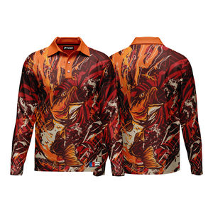 Jersey de pesca de manga larga estilo Polo con botón sublimado personalizado de alta calidad UPF50 + transpirable de talla grande de secado rápido antibacteriano - Product Image 4
