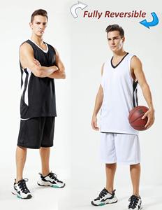 Maillot et short de basket-ball personnalisés en maille sans manches respirante, vêtements d'entraînement d'équipe personnalisés pour hommes - Product Image 2