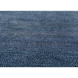 Tapis en laine afghane noué à la main Blythe Blue IA-1866 pour adolescents, forme rectangulaire, motif abstrait oriental pour la maison, le salon, la chambre - Product Image 3