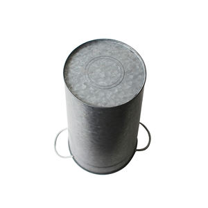 Pot de fleur et jardinière en métal rustique galvanisé de grande taille avec poignée pour jardinière de décor de pépinière de jardin de salon à la maison - Product Image 3