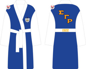 Sigma Gamma Rho Sorority Embroidery <b>Women</b> Satin Robe | SGRho Sorority Sublimated Ladies Polyester <b>Silk</b> <b>Pajamas</b> Robes Sleepwear - Product Image 3