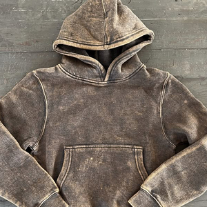 Sweat-shirt à capuche vintage surdimensionné pour homme, en coton, délavé à l'acide, ample, basique, décontracté, streetwear, pull à capuche - Product Image 1