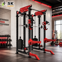 Máquina de entrenamiento funcional SK Fitness Center con doble cable cruzado, estación de gimnasio con barra Smith, equipo de fuerza para gimnasios de hotel, set profesional para gimnasio.