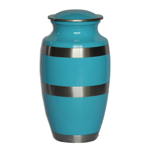 Urnes de crémation pour adultes en aluminium de haute qualité avec des urnes funéraires en métal fini de couleur verte et noire pour les cendres humaines - Product Image 3