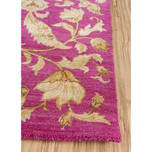 Tapis en laine et soie noués à la main Aurora, motifs floraux rose et violet, pour la maison, la voiture, modèles rectangulaires en puzzle - SLR-50, tapis de salon, couloir - Product Image 4
