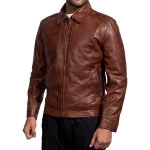 Chaqueta de Hombre Elegante de Cuero Genuino y Lona, Manga Larga, Impermeable, Transpirable, Moda de Invierno, Alta Calidad, la Mejor Ropa Urbana - Product Image 3