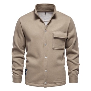 Chaqueta gruesa y cálida con forro polar de gofre para hombre con bolsillo abotonado cuello levantado prendas de vestir chaquetas de invierno abrigos para hombres - Product Image 6