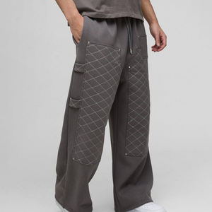 Pantalon de jogging pour homme, taille mi-haute, 100% coton, logo brodé, pantalon décontracté ample, taille élastique, antistatique, séchage rapide - Product Image 4