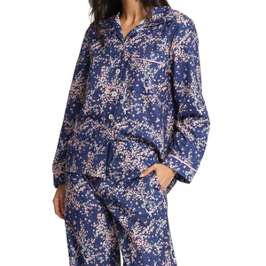 Conjunto de ropa de dormir informal de talla grande para mujer, pantalones de punto gofres de manga larga elegantes y sencillos, pijamas de cintura elástica para primavera - Product Image 3