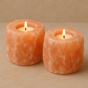 Super september Offer Bougeoir décoratif au sel de l'Himalaya Bougeoir à thé en sel de roche naturel rose Coeur rond - Product Image 5