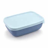 Boîte à lunch portable en silicone bleu marine de 1000 ml avec plateau divisé et couvercle, récipient de stockage alimentaire réutilisable pour le bureau et les voyages