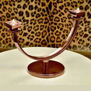 Portavelas de Menorah de Navidad ecológico hecho a mano de alta calidad para decoración del hogar soporte de vela de cena de boda de Metal - Product Image 3