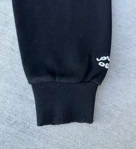 High Quality <b>Plain</b> Cheap Men's Customized Printed Washed Vintage <b>Black</b> Strings Thermal <b>Hoodies</b> 100% Cotton Boxy Crop <b>Hoodies</b> - Product Image 4