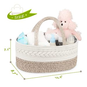 Cesta de Almacenamiento de Ropa para Bebés Plegable y Concisa al por Mayor <span class=keywords><strong>2023</strong></span>, Cesta de Mimbre de Algodón para Cambiar Pañales, Regalo para Baby Shower - Product Image 4