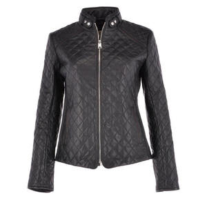 Veste de course moto pour femmes de couleur noire personnalisée en cuir véritable coupe-vent anti-UV à séchage rapide - Product Image 1