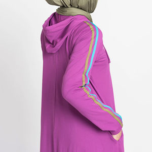 Color sólido Simple Modest Butterfly Style Mujeres Abayas Personalizado Maxi Ropa islámica Kaftan Robe Chifón Liso Musulmán Abaya - Product Image 3