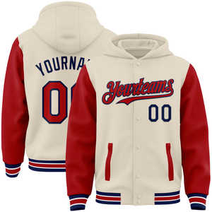 Logo personnalisé brodé hommes sport logo personnalisé à capuche coupe-vent OEM Varsity Basketball Baseball Jacket - Product Image 3