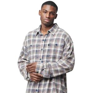 New <b>Men's</b> Long-Sleeved Plaid <b>Flannel</b> <b>Shirt</b> with Two Pockets and a Fashion Printed Button 2023 - Product Image 1