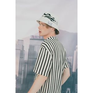 Chapeau Bob Unisexe Adulte Basique Confortable en Mélange Polyester/Lin Synthétique Blanc et Noir avec Broderie Anti-Transpiration et Doublure Large Intérieure - Product Image 4