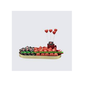 Plateau à chocolat doré de forme ovale avec porte-sucette en gros et fabricants - Product Image 2