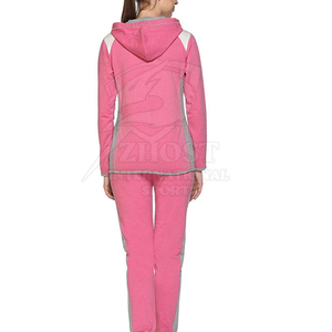 Conjunto Deportivo de Invierno para Mujer, 100% Algodón, Sudadera con Capucha Transpirable, Pantalones Deportivos, Cierre Completo, Ropa Deportiva Informal - Product Image 3