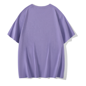 Camiseta de Mujer, Cuello Redondo, Manga Corta, Corte Holgado, Color Rosa, 100% Algodón Jersey, Color Sólido, Casual, Primavera Verano, Transpirable, 180g, Personalizable - Product Image 4
