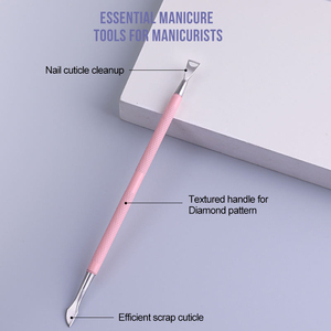 Acier inoxydable de qualité supérieure finition polie poussoir à cuticules manucure outil de toilettage des ongles poignée lisse étiquette personnalisée réutilisable - Product Image 2
