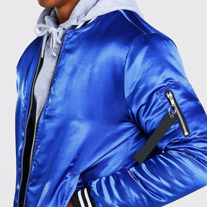 Fashionable Stand Collar Varsity Satin Jacket Men Bulk Discount Streetwear Customized Bomber <b>Coat</b> Reversible & Waterproof - Product Image 5