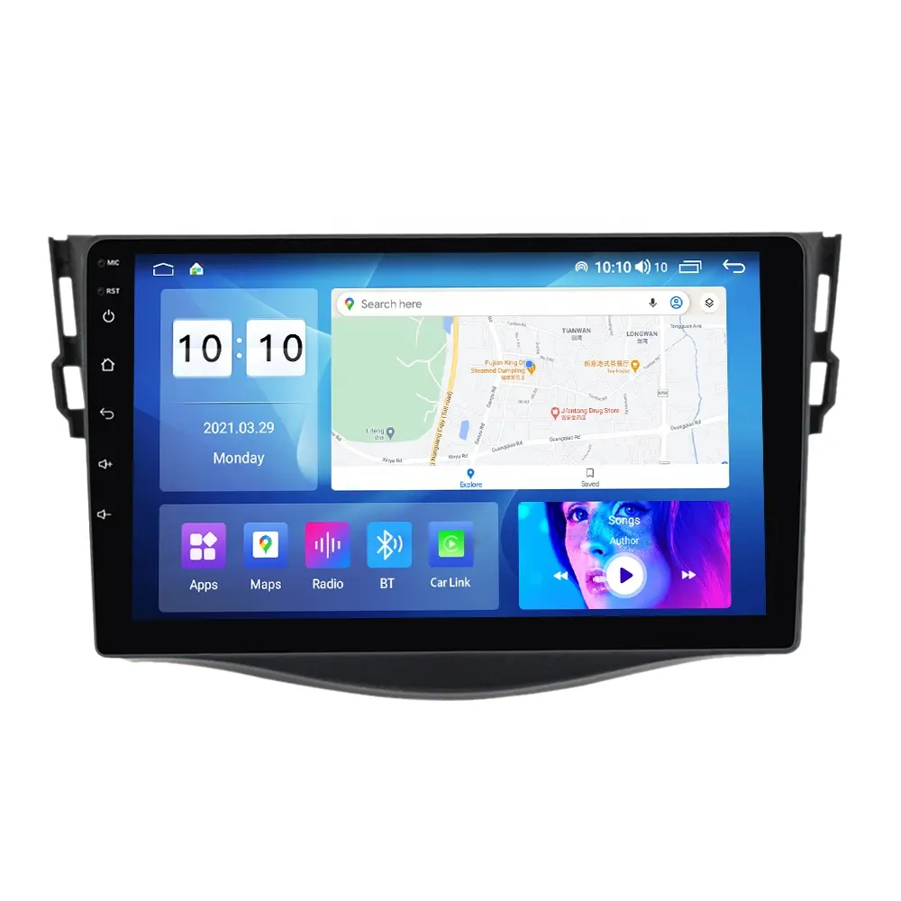 MEKEDE MS 9 pouces Android Quad Core lecteur DVD Audio de voiture pour Toyota RAV4 07-11 avec WIFI GPS Radio stéréo BT 4G SWC IPS