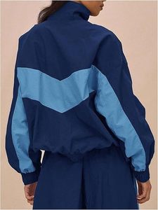<b>Women</b> Casual Color Block Woven Thin Windbreaker <b>Jacket</b> Zip-Up Hooded <b>Lightweight</b> Outdoor Sports Coat Front Custom Logo - Product Image 2