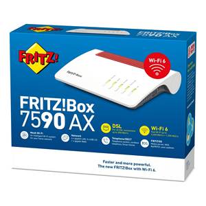 Fritz! Router Módem de Banda Dual BOX 7590 Ax, Blanco y Rojo, 20002999 0845263 - Product Image 2