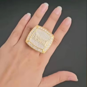Custom Hip Hop Jewelry DIY Championship Style Diamond <b>Ring</b> <b>Silver</b> 10Kto18K Gold Plated VVS Moissanite <b>Men</b> Gold <b>Ring</b> - Product Image 1