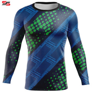 Venta al por mayor de ropa de compresión camisa Rash Guard Sublimado manga larga personalizado Baselayer para hombres - Product Image 5