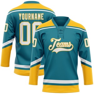Maillot de hockey sur glace personnalisé uniforme sublimé cousu par équipe 100% polyester évacuant l'humidité - Product Image 3