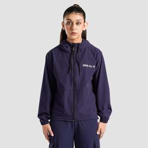 Veste utilitaire d'automne par Zephyr, bleu marine, coupe-vent, col à capuche - Product Image 1