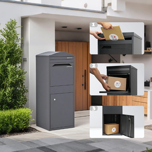 Treo Tường Có Thể Khóa Bên Trong Màu Đen Đứng Miễn Phí Hộp Thư <span class=keywords><strong>USA</strong></span> Thiết Kế Ngoài Trời Bưu Kiện Hộp Giao Hàng Cho Bài Sử Dụng - Product Image 6