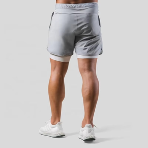 Double <b>Layer</b> Shorts Men's Running Active Wear Breathable Spandex Polyester Gym Fitness Workout Sport Shorts Custom Size - Product Image 1