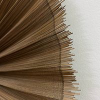 100% Boho Large Brown Bambus Wandbehang Fan Dekorative Bambus Falt fächer Wand dekoration Home Hotel Resort Vietnam Hersteller